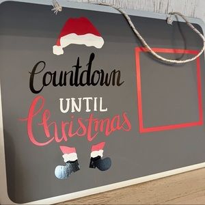 Chalkboard Sign Countdown Until Christmas 8” wide by 6” Tall BLACK or GREY NWOT